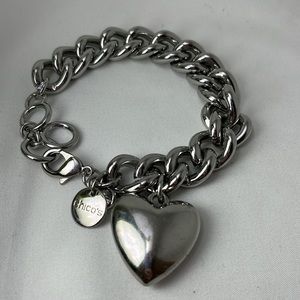 Chunky chain, heart bracelet